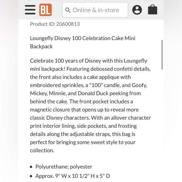 Loungefly Disney 100 Celebration Cake Mini Backpack - Picture 14 of 14